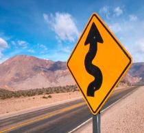 Curved Road Ahead Sign